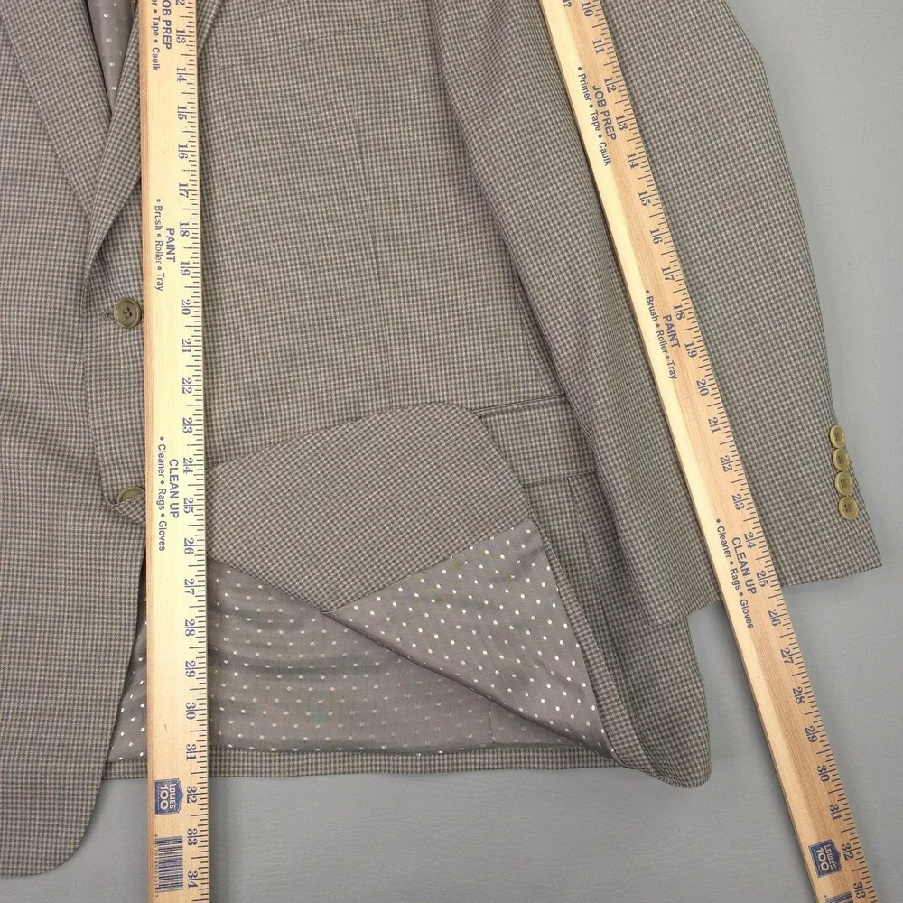 Turnbury Blazer Mens 50R Brown Silk Wool Check Sport Coat Jacket Classic